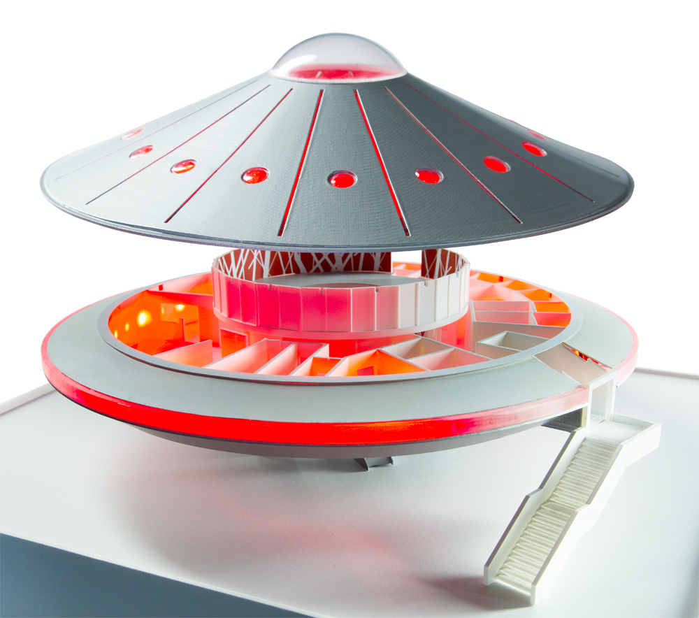 UFO NOL niezidentyfikowany obiekt latający - makieta projektu restauracji